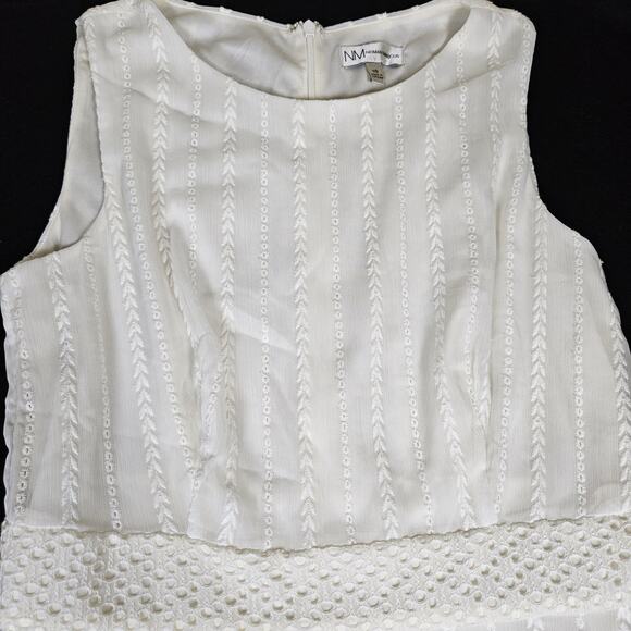 Neiman Marcus Crochet Embroidered Maxi Dress Tiered Boho Cottage White Beach 10 - Picture 9 of 16